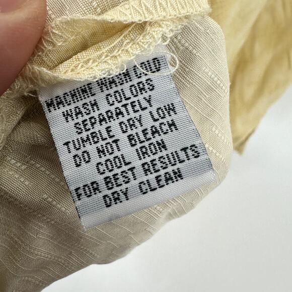 Tommy Bahama Shirt Mens Medium Silk Yellow Button Up Short Sleeve Tropical - Picture 6 of 7